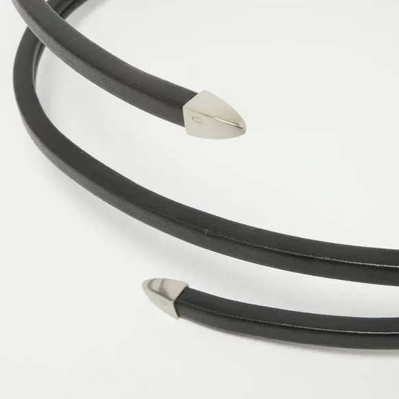 Bottega Veneta Coiled Snake Wrap Around Leather Silver Belt 